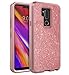 TOPSKY LG G7 Case/LG G7 ThinQ Case Glitter Bling Shiny Cute Girls Case Three Layer Shockproof Heavy Duty High Impact Resistant Protective Case,Rose Gold