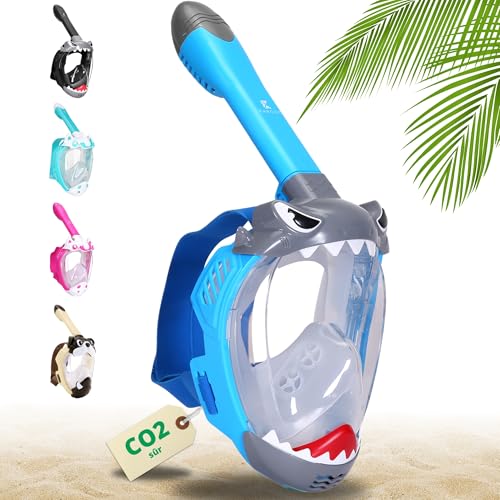 Khroom Masque de Plongée Enfant Requin Bleu