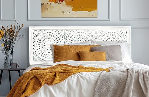 COTTON CRAFT Solid Wood Sturdy Queen Headboard - Compatible with All Bed Frames...