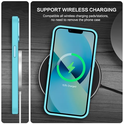Image of BENTOBEN Magnetic for iPhone 13 Case & iPhone 14 Case [Compatible with Magsafe] Translucent Matte Phone Case iPhone 13 /14 Slim Shockproof Women Men Girl Protective Cover for iPhone 13 /14, Lake Blue