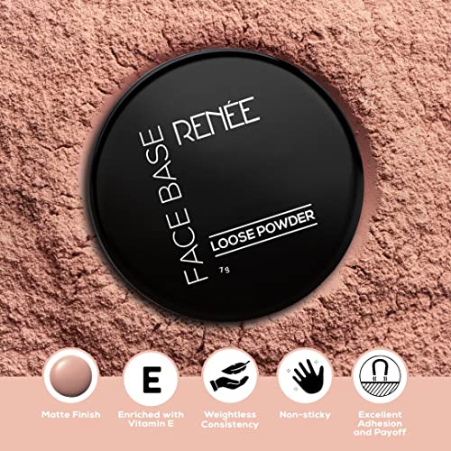 Image of RENEE Face Base Loose Powder - Nude Beige, 7gm | Non Sticky, Weightless Matte Finish, Excellent Payoff, Enriched with Vitamin E, for all skin types