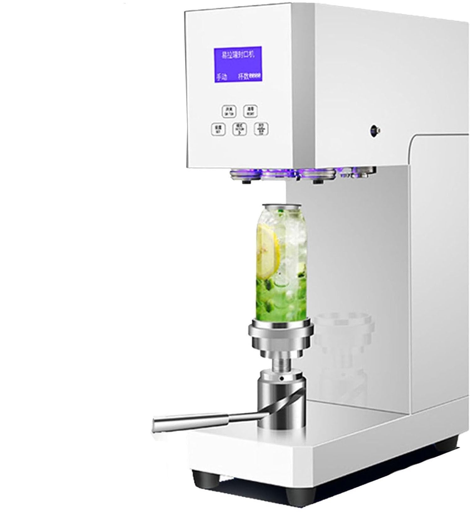 Sigillatrice automatica per lattine, sigillatrice elettrica per tazze con contatore e display LCD per casa, bar, ristoranti e negozi di bevande, adatta per diametro di 5,5 cm e altezza 14-21 cm