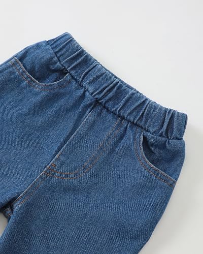 Image of Baby Toddler Girl Clothes Outfits Kids Sweatshirt Jeans Set Denim Pants Little Girls Clothes Toddler Outfit for Girls