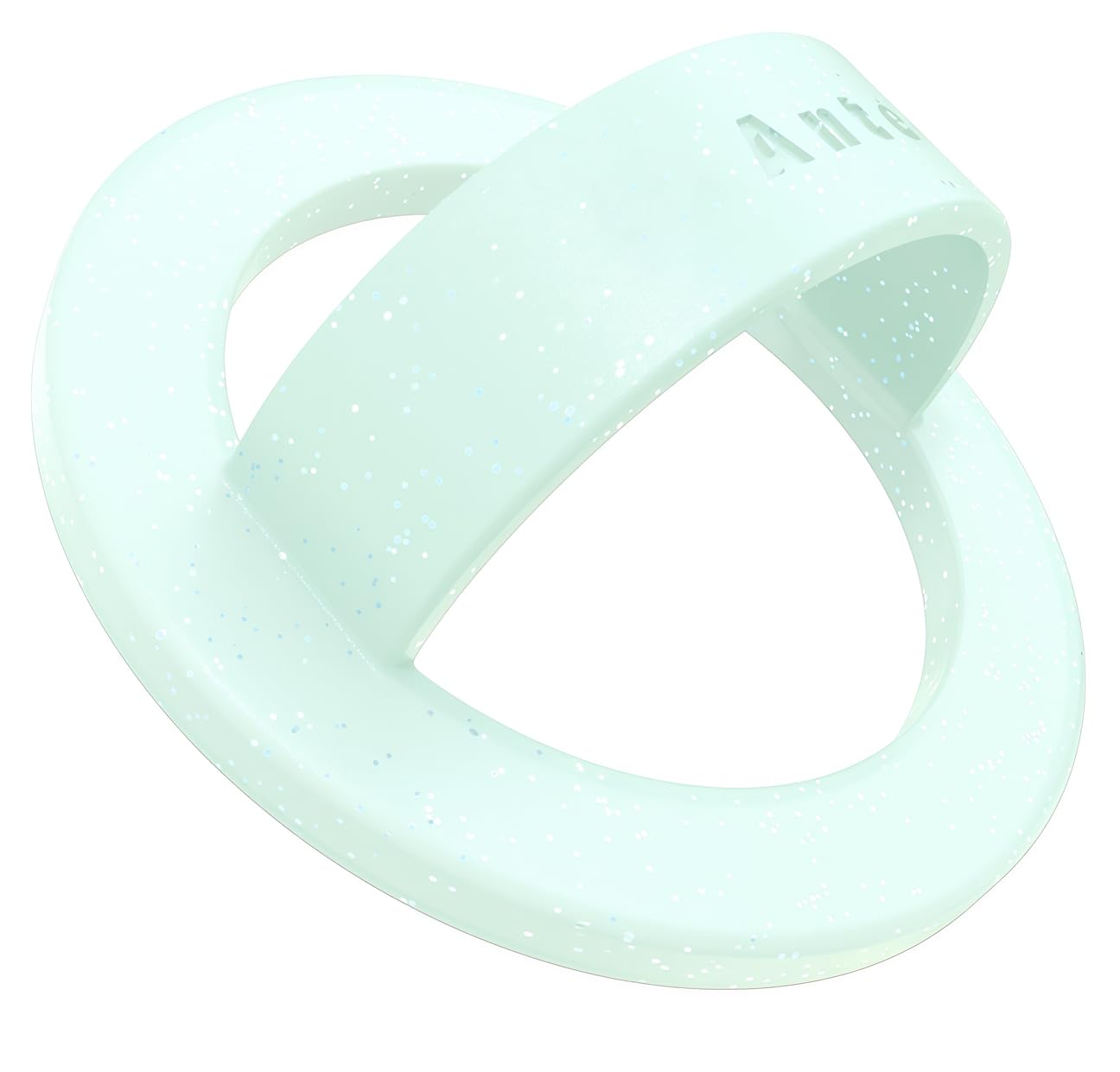 Anteel Magnetic Silicone Ring Grip Phone Holder, Strong Magnetic Attraction, Comfy and Portable, Removable Finger Loop Grip for Magsafe Phone Case (Green Glitter)