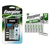 Energizer - 635023 - Chargeur 1 H + 2 HR6 2300 mAh + Adaptateur & Piles Rechargeables AA, Recharge Power Plus, Lot de 8 (Amazon Exclusif)