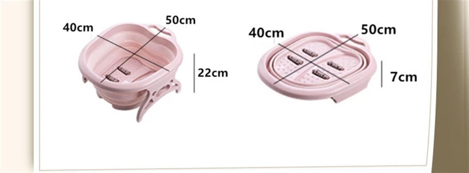 Secchio Pieghevole Per Piedi Pediluvio pieghevole Vasca da bagno portatile Secchio for immersione for massaggio ai piedi Bacino con coperchio for uso domestico(Pink)