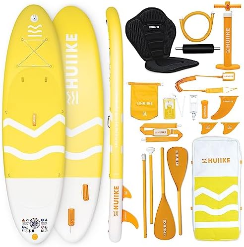 Bild 9 - HUIIKE Stand Up Paddling Board mit Zubehör, Paddel, Finnen, Pumpe. Paddle Sup Board Aufblasbar Hohe Stabilität und Widerstandsfähigkeit. 305 × 84 × 15 cm, Belastbar bis 130 kg