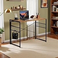 FurnitureR Arbeitstisch faltbar Labor 100x50cm - Klapptisch mit Stahlrahmen, 50kg belastbar, schnell aufbaubar, platzsparend, Kratzfeste Füße (Braun Holzoptik)