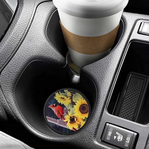 4PCS Portavasos para Auto con Diseño Girasol Rojo miniatura 6