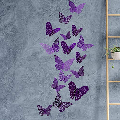 image for Bememo 72 Pieces 3D Butterfly Wall Decals Sticker Wall Decal Decor Art