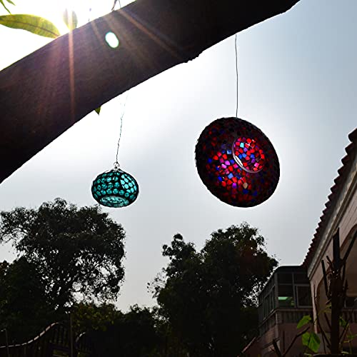 Bird Feeder 9 Inch For Outside Round Decorative Birdfeeder With Glass Mosaic Design For Outdoors Hanging #TOP5