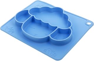 TOYANDONA 2 Peças Placa De Ovelha De Silicone Pratos De Jantar Para Crianças Placas De Sucção Para Crianças Louça De Sílica Gel Prato De Sucção Talheres De Silicone Para Crianças Placa De