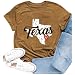 Cutesong Texas Shirts for Women Texas State Map T-Shirts Texans Hometown Pride Love Tee Tops