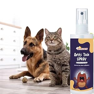 Nitzu Pets Dog Flea & Tick Treatment – Flea Treatment for Cat – Flea Spray for Dog-Repellent-Spray, with Natural Ingredients- Allergy Free Tick Repellent for Dogs, Puppies, Kittens