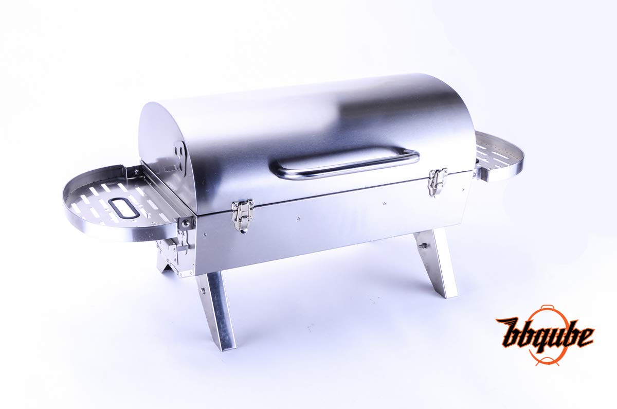 BBQube BBQ-KGO-1 Auto-Temp Portable Charcoal Grill, Stainless Steel