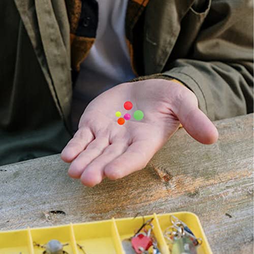 Fishing Beads Glow in Dark Plastic Green Colorful Fishing Line Bead Rubber Soft Beads Freshwater Saltwater for Fishing Rigs (4mm 1000pcs)