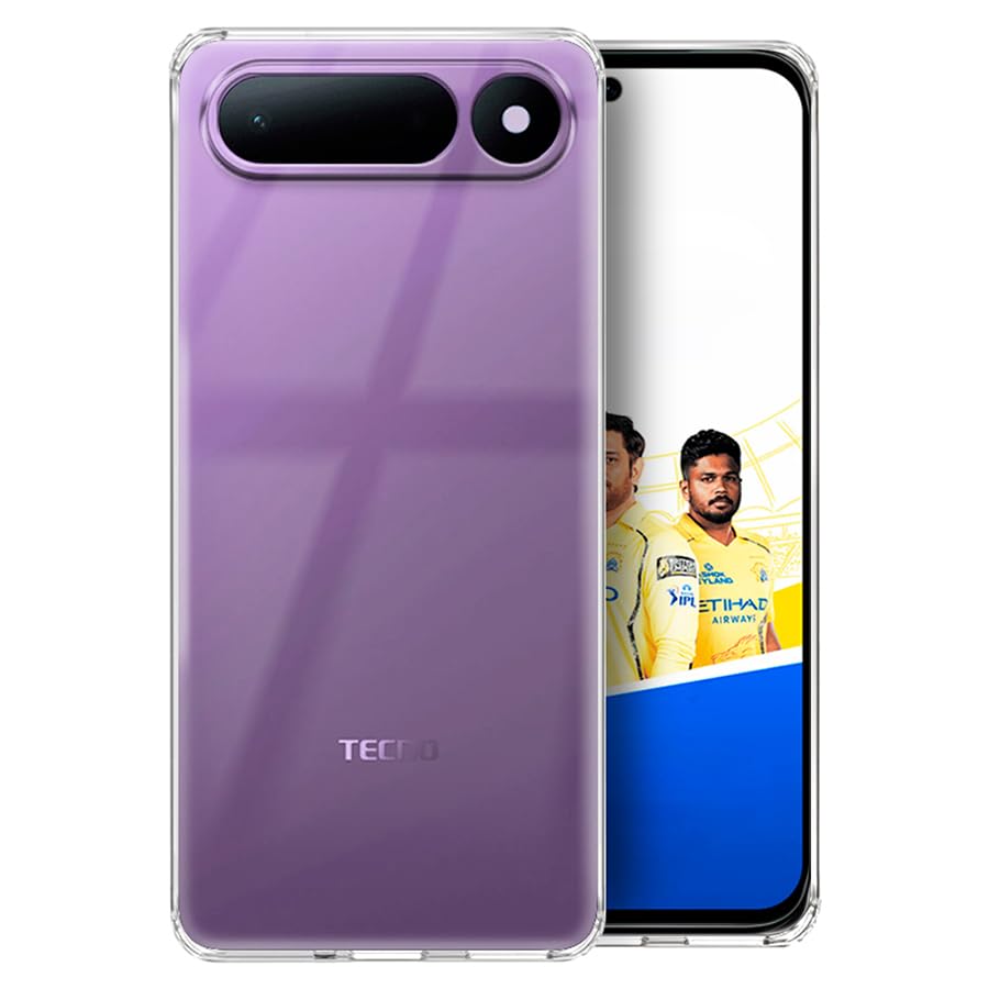 Image of Fashionury Crystal Clear Case for Tecno Spark 50 5G | Yellowing Resistance | Transparent TPU Silicone | Raised Camera Lips | Slim Transparent Cover