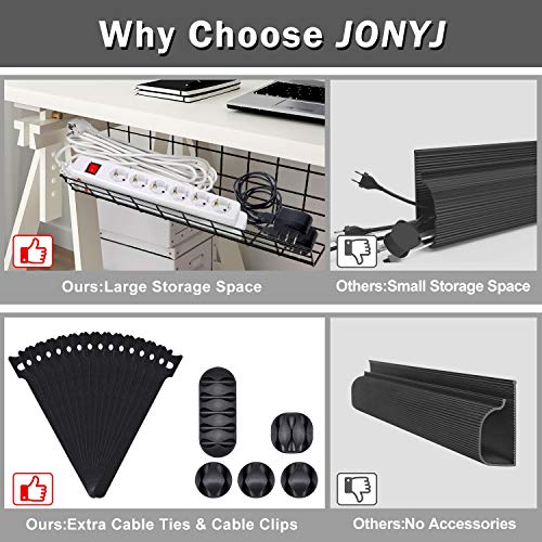 image for JONYJ Under Desk Cable Management Tray, Cable Organizer for Wire Manag