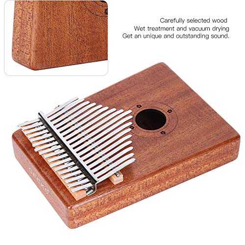 GECKO K17M Kalimba Piano Polegar Piano Polegar Mogno Madeira 17 Teclas + Sinal Adesivo Tuning Martel