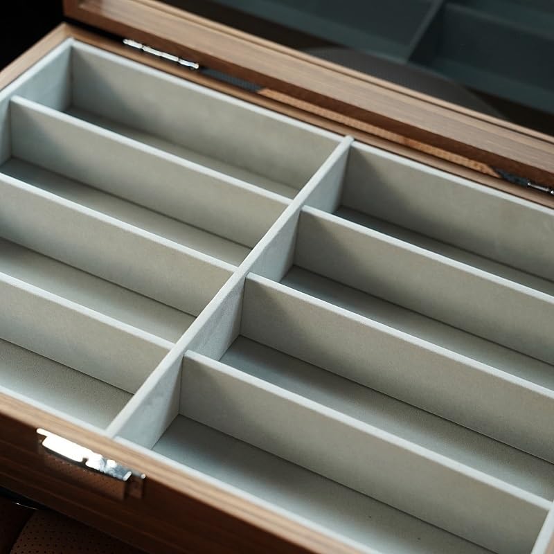 Etui na okulary Multi-grid schowek na okulary orzech drewniany Nerf pudełko na okulary przeciwsłoneczne pudełko kolekcjonerskie pudełko na biżuterię pudełko do zabawy bransoletka pudełko na okulary