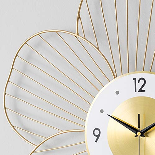 Vezcos Wall Clock For Living Room Decor Metal Peony Flowers Wall Clocks Modern Clocks For Room Decor Golden Wall Clock Household Art Wall Clock (Color : Gold,Size : 60Cm) #TOP3