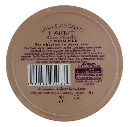 Image of Lakme Rose Face Powder - 02 Warm Pink, 40g Box