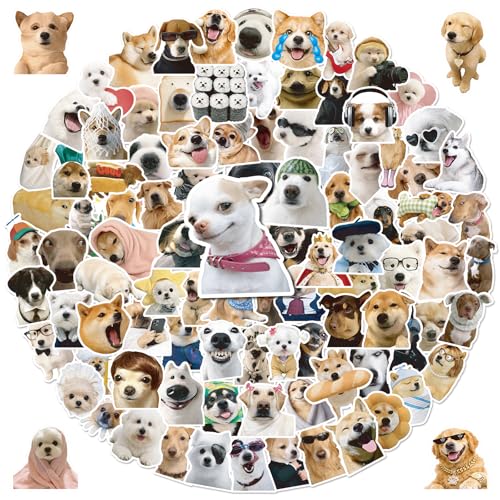Anwyll 300Pcs Dog Stickers - Dog Meme Stickers Bulk Waterproof Vinyl Water Bottle Sticker Self Adhesive Cute Puppy Sticker Bulk for Scrapbooking Skateboard Laptop Guitar Adult Dogs Party Favor Decor