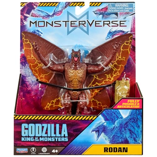 MonsterVerse 6 Inch Rodan Action Figure with Miniature Tank, Highly Detailed Movie-Inspired Titan Collectible, Packaging, Ages 4+