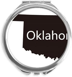 Oklahoma America USA Map Outline Hand Compact Mirror Round Portable Pocket Glass