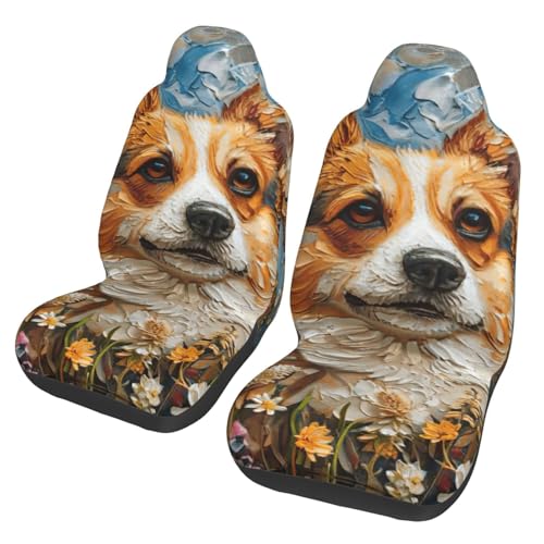 Housses de siège de voiture Corgi lot de 2 protections auto universelles antidérapantes