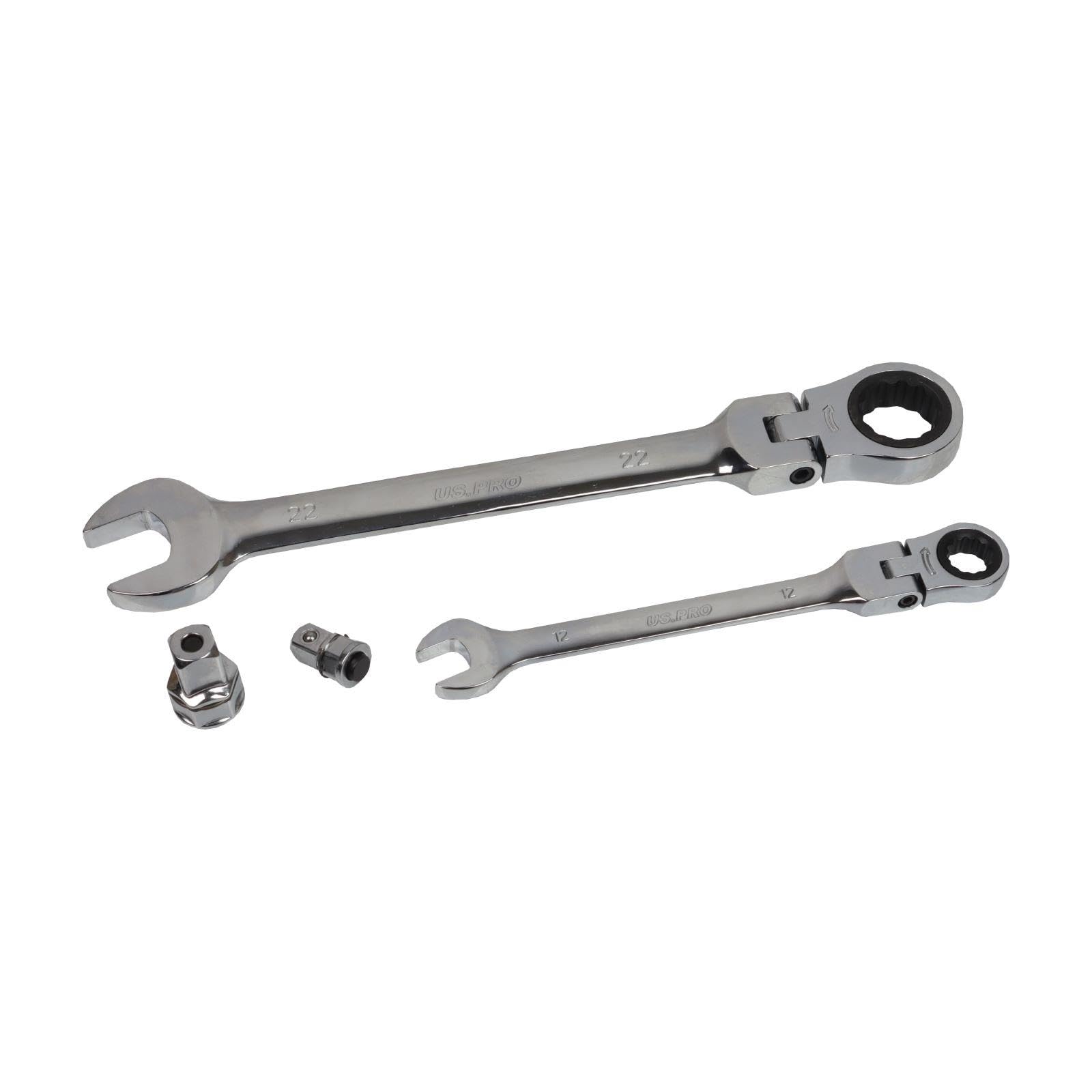 US PRO Zestaw kluczy płasko-oczkowych z grzechotką metryczną, 8-32 mm, 20 szt., 3985
