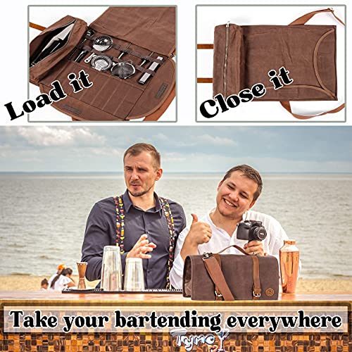 Bolsa de herramientas de barman en hule impermeable y sofisticadas asas de piel 4