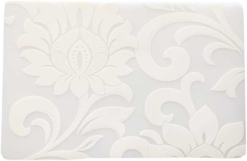 6 Pcs Thin Wipe Clean Placemats Set of 6 Placemat for Kitchen Dinner Table Place Mats Dining Placemats Plastic Waterproof, Wipeable, Translucent (Big White Flower)