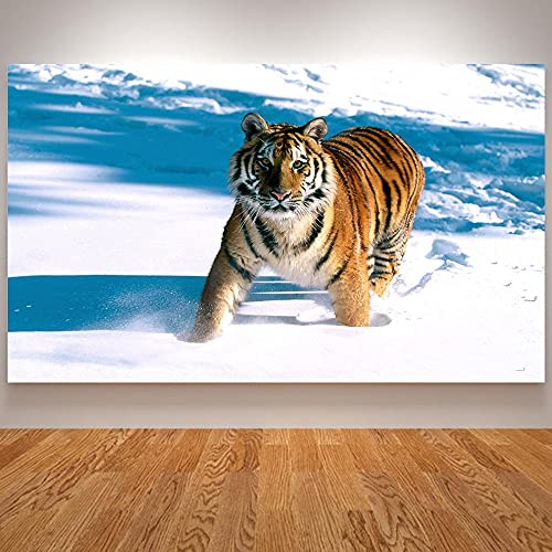 Broderie diamond painting complet de tigre en cristal strass pour un art mural haut de gamme