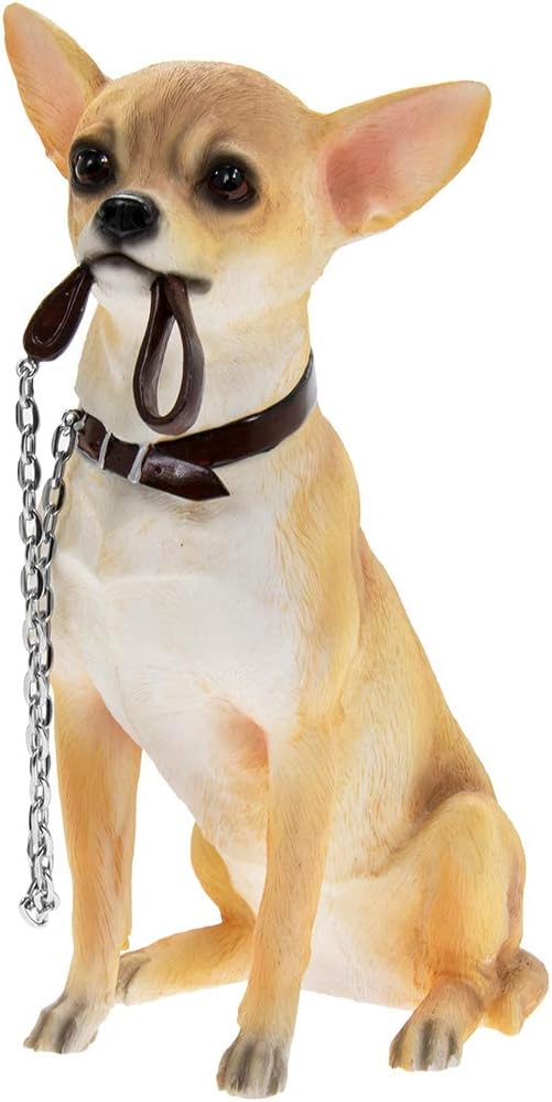 Lesser & Pavey Sitting Walkies Gold & White Chihuahua, Gold/White, H19cm