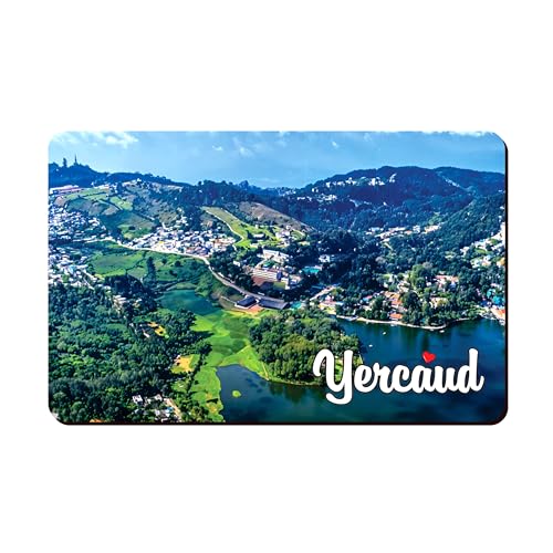 Image of Elegant Fridge Magnet with Themes |Rectangular Size Refrigerator Magnet with Magnetic Rubber Back | Pack of 1, 8.6cm X 5.4cm (Yercaud)