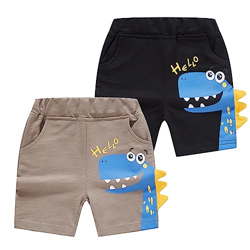Moonker Toddler Boys Baggy Casual Shorts Kids Stretchy Breathable Dinosaur Prints Short Trousers Summer Boys 122