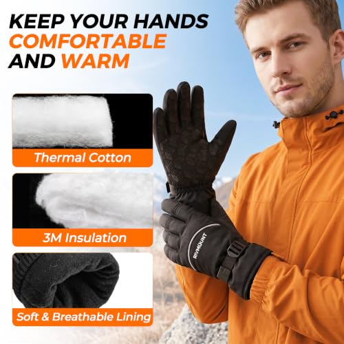 Image of rivmount Winter Waterproof Ski Snow Warm Gloves for Women Men, Windproof Cold Weather Thermal with Touchscreen Fingers, for Running Driving Cycling Hiking Biking Outdoor Sports Daily Work