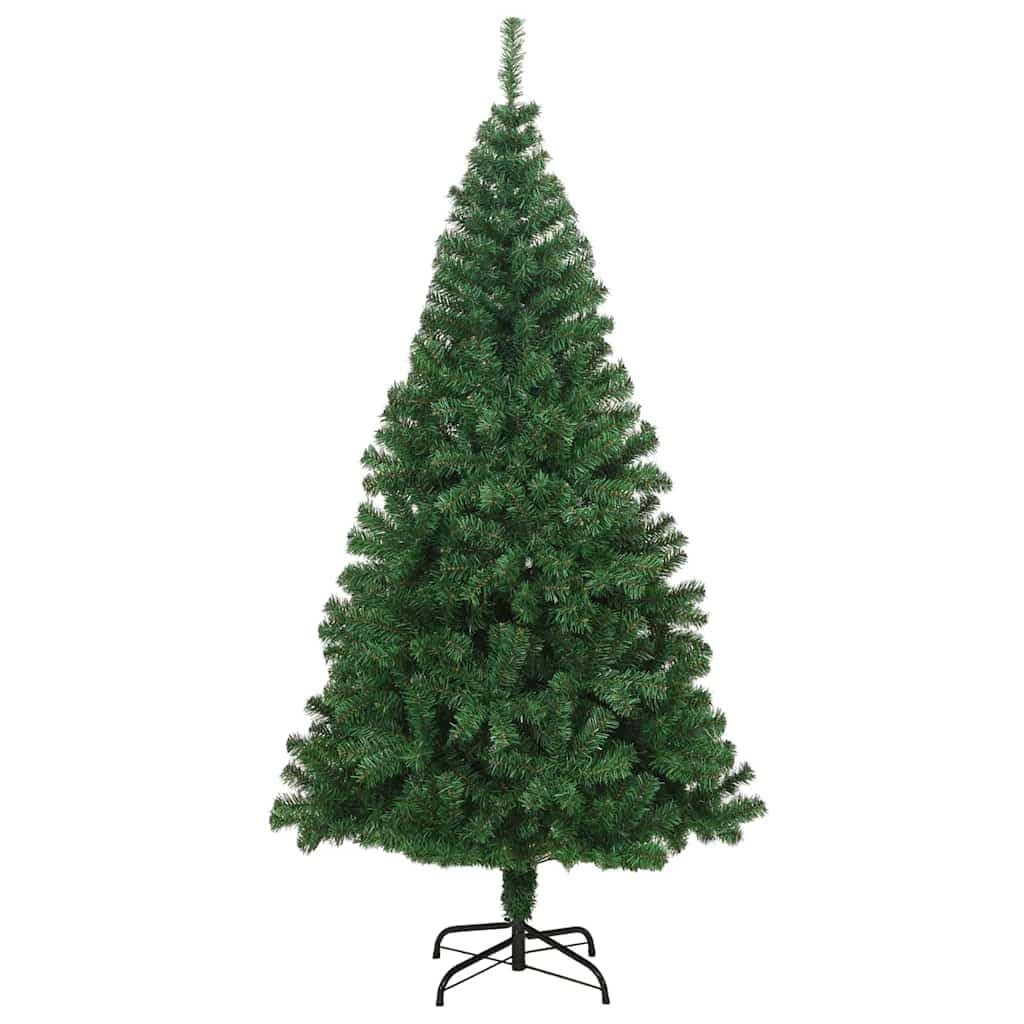Árbol de Navidad artificial de 210 cm con 300 luces LED de color blanco cálido, soporte y bolas para interior y exterior protegido
