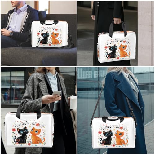 Bolso para portátil gato con notas musicales 16 pulg miniatura 2