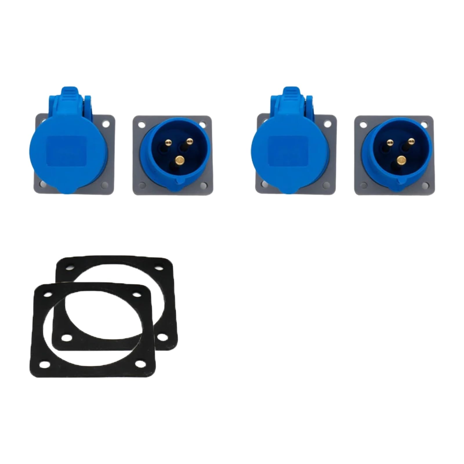 Enchufe industrial IP44 32A de pared en pack de 2 pares para conexiones seguras