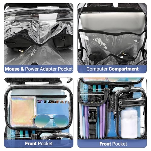 ZORFIN Clear Backpack 29L for School and Work, Large Transparent Bookbag with Reinforced Straps by ZORFIN - Used condition - Image 5