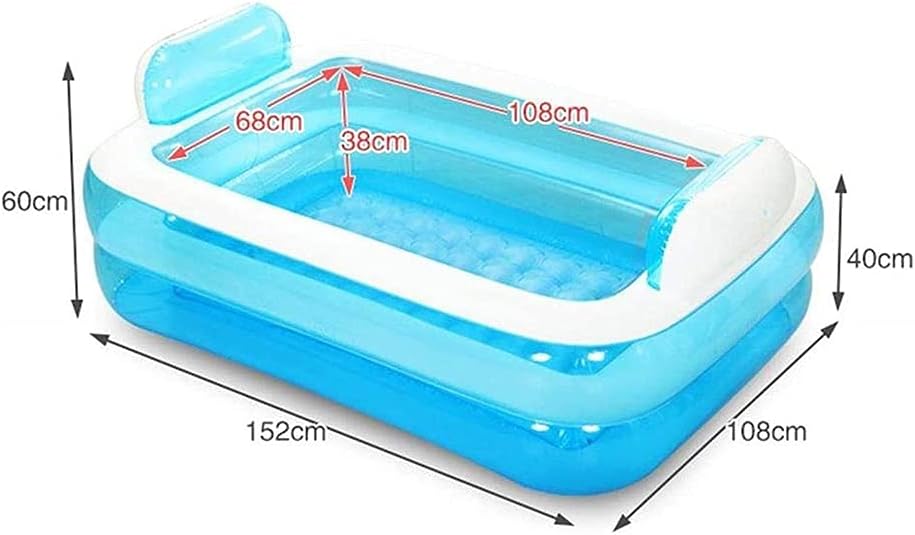 Bathtub Foldable Inflatable Whirlpool Bath Thickened Foldable Tub Whirlpool Tub Plastic Bath Tub Inflatable Blue (Blue)