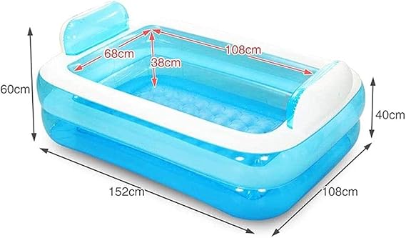 Bathtub Foldable Inflatable Whirlpool Bath Thickened Foldable Tub Whirlpool Tub Plastic Bath Tub Inflatable Blue (Pink)