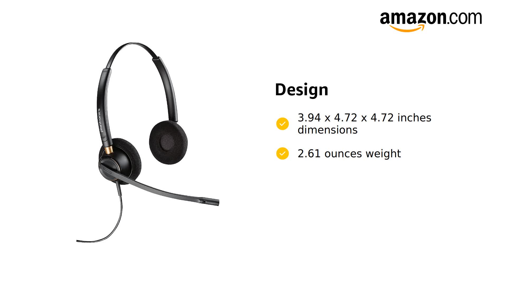 Amazon.com: Plantronics Plnhw520 Encorepro HW520 Headset, Wire