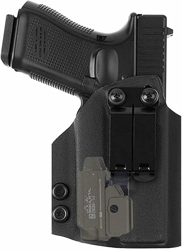kydex IWB - Funda para Glock 17, 19, 45, MOS, Taurus, G2C, G3C, G3, Toro Springfield Hellcat con Olight PL-Mini 2 Valkyrie 600 lúmenes, linterna
