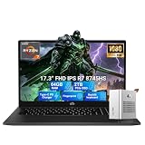 NIMO 17.3" Light-Gaming-Laptop, AMD Ryzen 7 8745HS 64GB DDR5 2TB SSD Radeon 780M, Fingerprint FHD PC w/eGPU Dock with RX 7600M XT 8GB GDDR6 for Video Editing, AI Tasks, Remote Streaming, 2-Yr Warranty