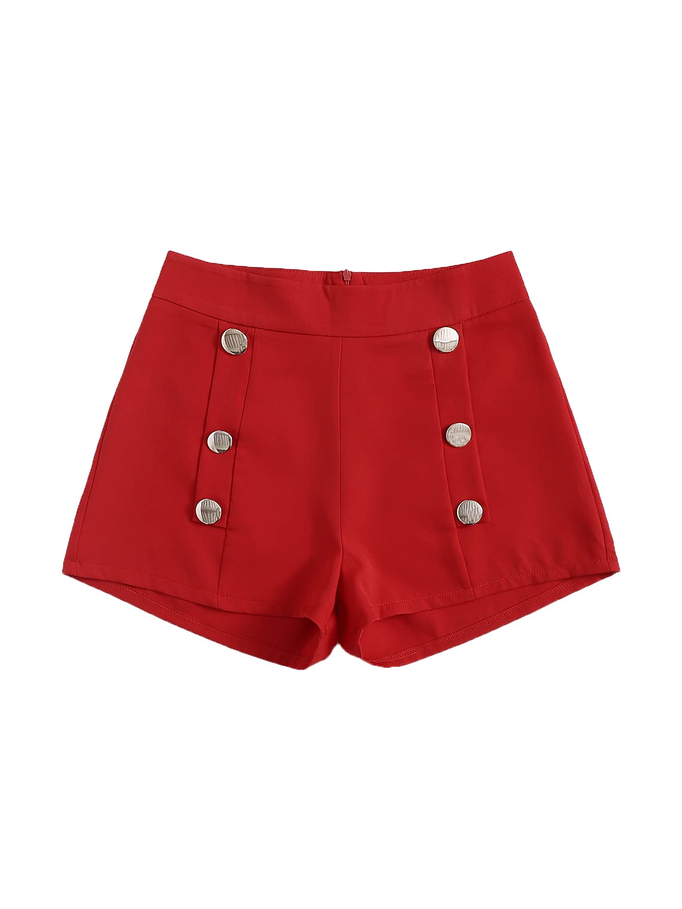 SweatyRocks Women's Casual High Waist Double Breasted Workwear Shorts