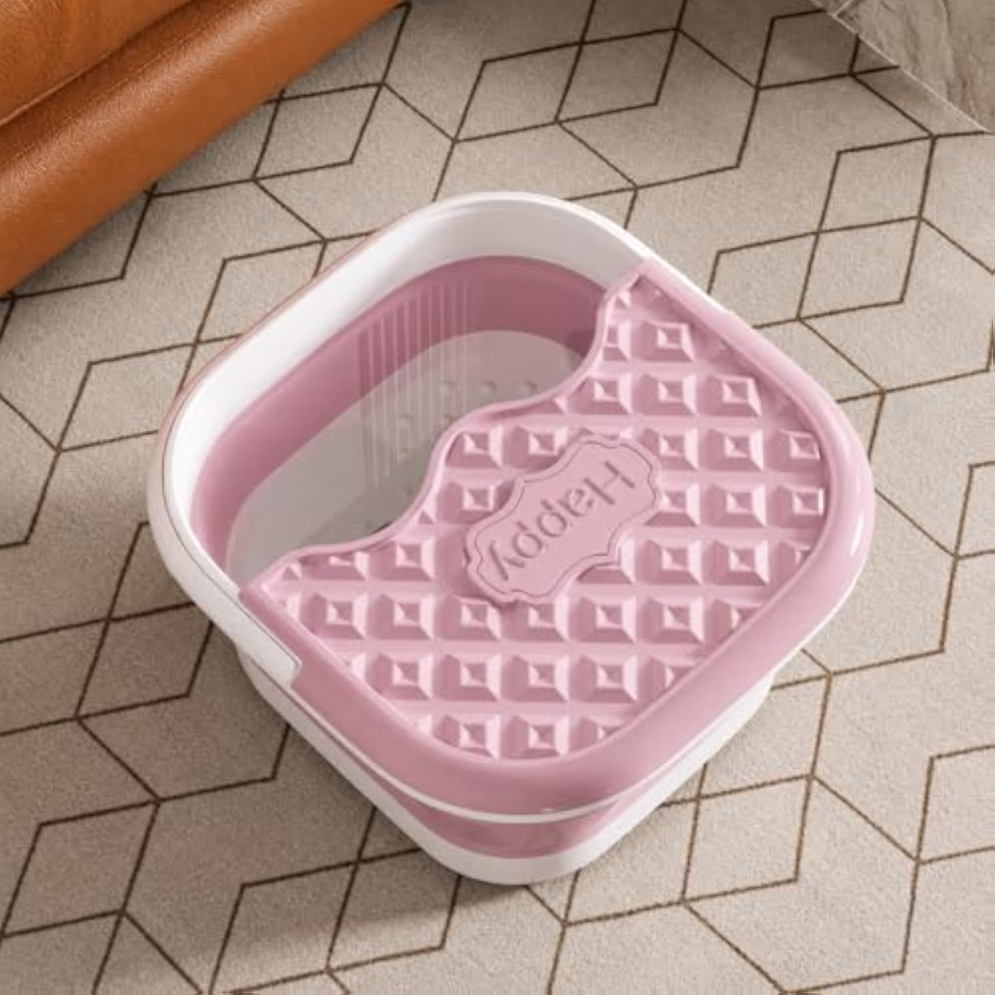 Foldable Spa Bath Massager Tub with Massage Rollers, Portable Foot Soak Basin
