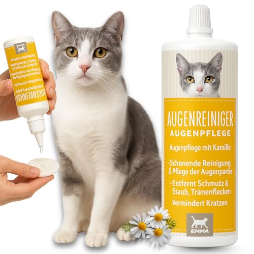 Gotas para los ojos del gato - Cuidado de los ojos del gato - Limpiador de lágrimas - Limpieza y cuidado de las manchas de lágrimas - con manzanilla - El cuidado del gato previene la inflamación 100ml